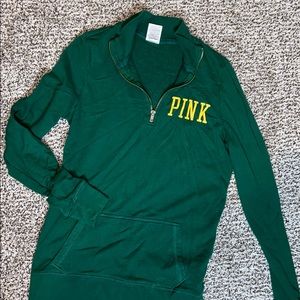 Pink Green Bay Packer Half Zip